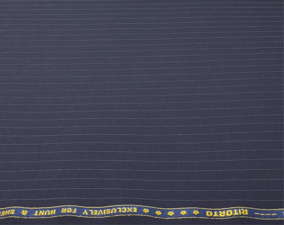Blue Striped Super 150s Wool Blend Fabric Suiting Thobes Dishdasha 3.50m x 1.50m - Image 3 of 4