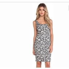 $398 NWT DIANE VON FURSTENBERG ARIANNA BLACK/IVORY/FOG SHEATH DRESS 2