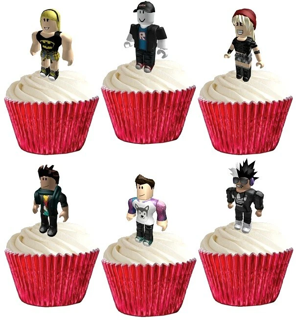 GIFTED 24 Roblox Stand Up Cup Cake Toppers Edible Birthday Party Decorations