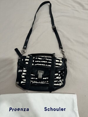 Proenza Schouler PS1 Bag Small Black And White Jacquard