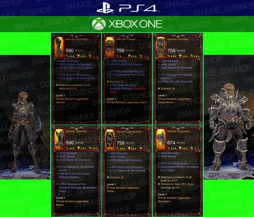 Diablo 3 Ps4 - XboxOne - Gerudo Transmog - Patch 2.6.4
