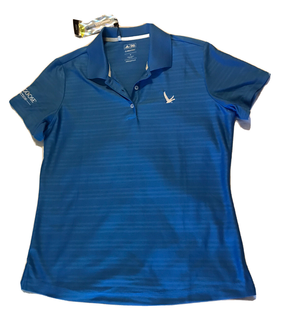 Adidas Women's Medium Blue ClimaCool UPF 15+ Golf Polo Shirt Goose Collection-image