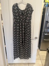 Torrid women’s Ikat Chiffon Surplice hi lo Maxi Dress Black plus size 2