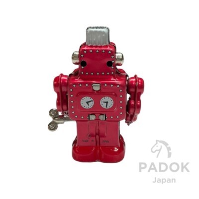 Vintage Tin Toy Wind-Up Robot Japan Made Retro Clockwork