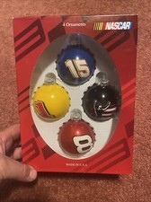 Lot Of 4 Nascar Christmas Ornaments In Box