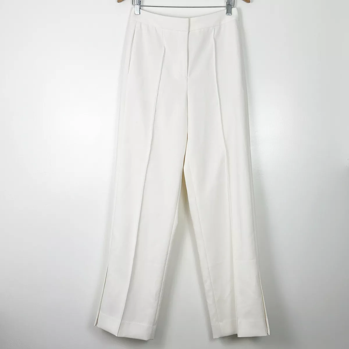 Reiss Leah Wide Leg Tailored Pintuck pants 240$ size US 6 UK 10 in white  (ivory)