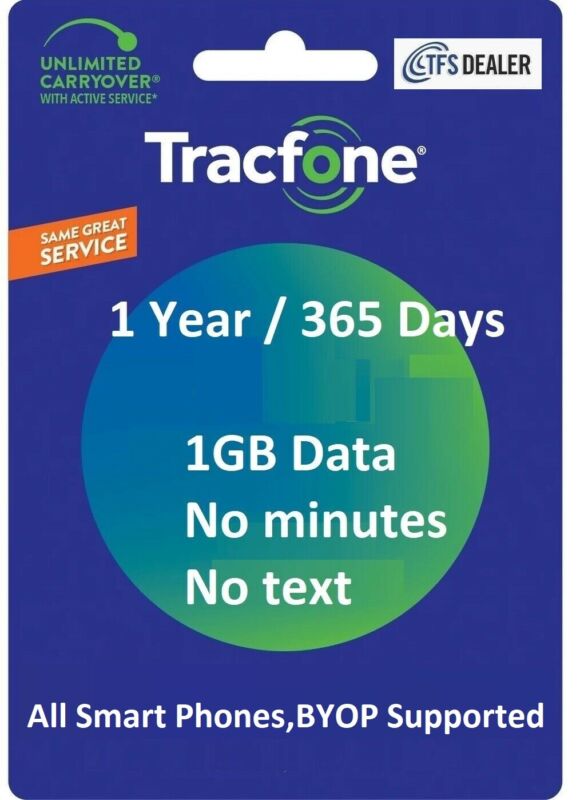 TracFone Service Extension 1 Year/365 Days   1 GB, Phone Number Must Be Provided