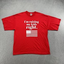 Vintage Y2K I’m Raising My Kids Right American Flag Shirt Men’s SZ 3XL USA Made