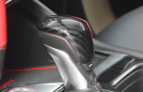Carbon Fiber Style Gear Shift Knob Head Cover Trim For Nissan Sylphy Sentra 2020-2022
