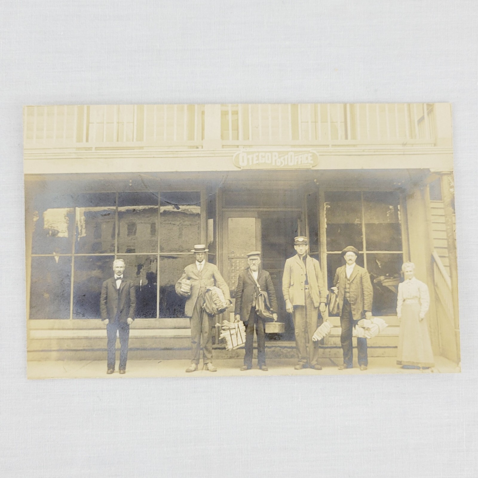 Rare 1909 RPPC Postcard Otego New York Post Office Otsego County NY