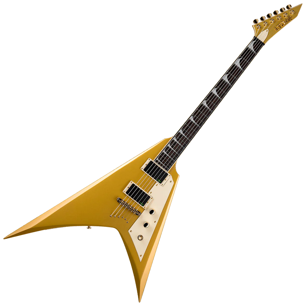 ESP LTD Kirk Hammett KH-V with Case – Metallic Gold – LKHVMGO | eBay