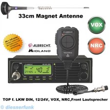 Albrecht AE 6491 NRC inkl. VOX Mikrofon CB Funkgerät & 33cm Magnet Antenne DIN