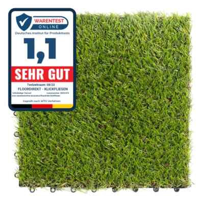 WPC-Terrassenfliese Gras-Design | 30 x 30 cm Klickfliese Balkon 11er Set