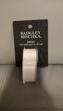 0.875w White Badgley Mischka Satin Ribbon