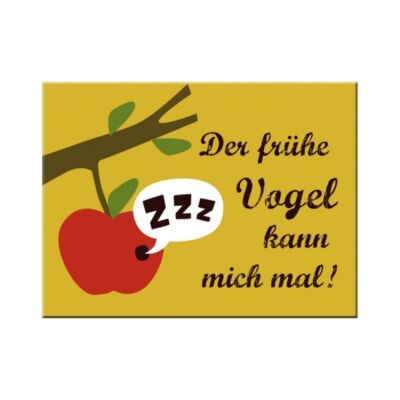 Magnet retro fridge magnet 2 x 3 in -SMILE - Der frühe Vogel kann mich mal!