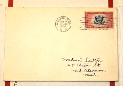 US Postage Stamp Special Delivery 16c 1936 Washington DC
