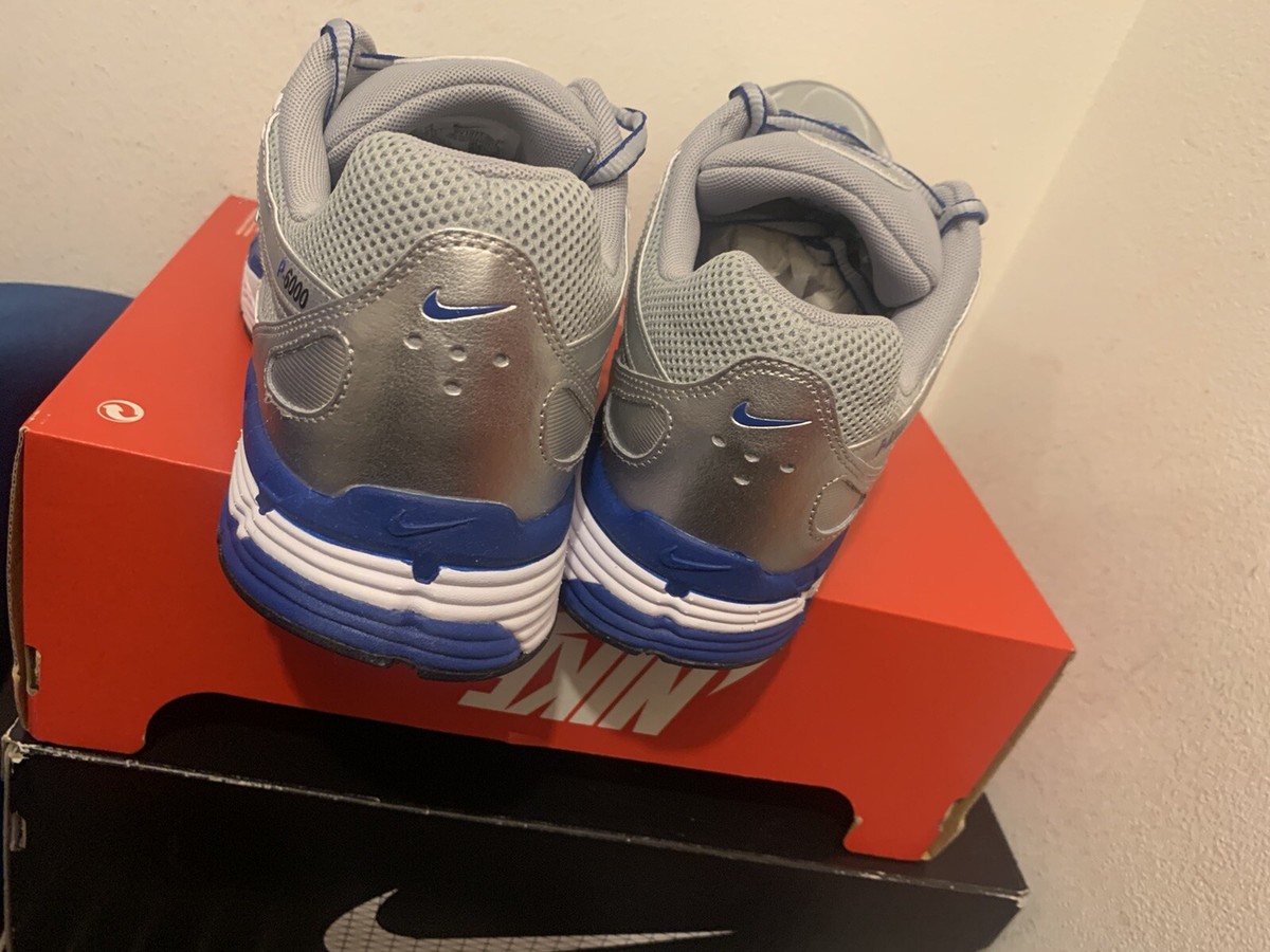 NIKE P-6000 GREY BLUE SILVER WHITE Size 12.5 MENS BV1021-001 NEW
