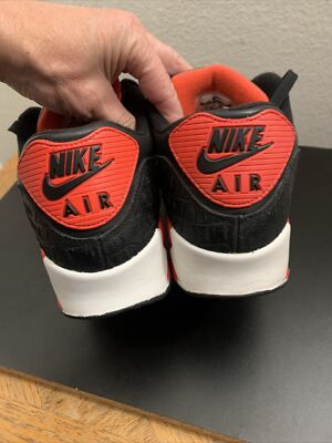Nike Air Max 90 Black Croc Infrared 725235-006 US 11 Excellent condition. Nike Air Max 90 Anniversary Croc Black-Infrared-White Sz 11  main image 3