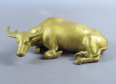 Statue Stier Bulle Bison Bronze Okimono Japan Skulptur Verzierung Early Xx Sec
