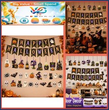 Halloween Party Banner Set 30 Pieces Spooky Cutouts Spiral Hanging Home Office