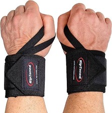 Wrist Wraps for Weightlifting   USPA  USAPL Approved 18" Stiff Fit Black