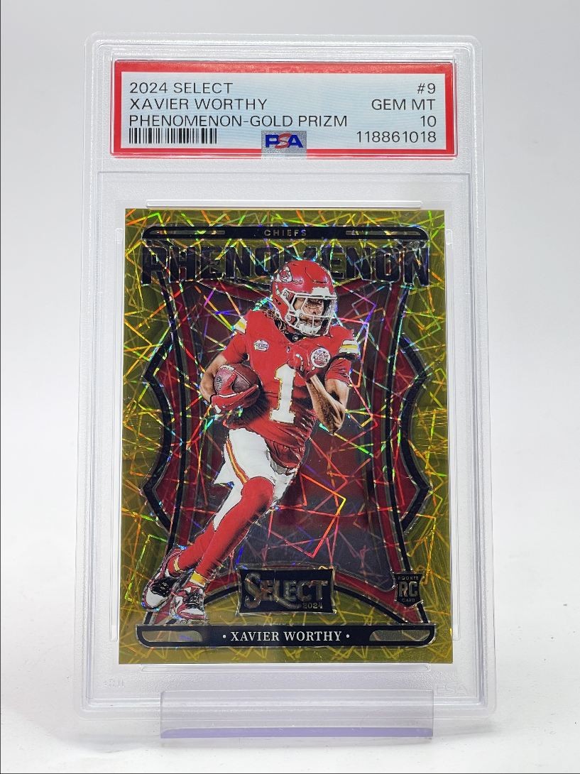 Xavier Worthy Panini Select Phenomenon #9 Gold