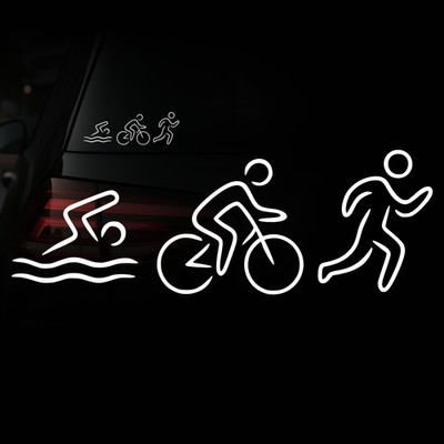 Triathlon  Aufkleber Auto Sport Schwimmen Rad Laufen Farben Größen | Sticker 828