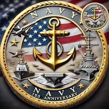 250th Anniversary USA-Navy Commemorative Coin – Patriotic Military Challenge C