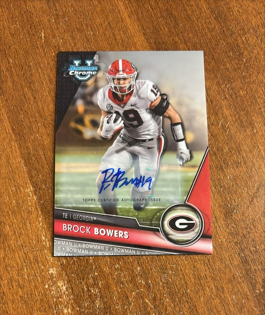 Brock Bowers 2023 Bowman Chrome University #50 Prospect Auto Price