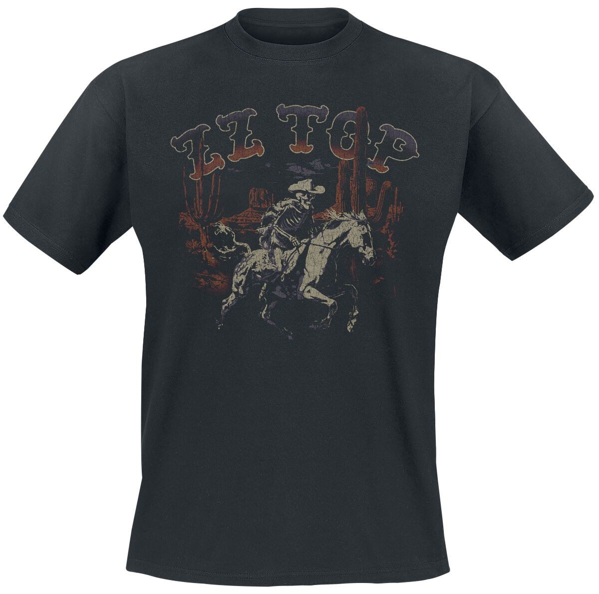 ZZ Top-футболка Herren Skeleton Cowboy schwarz Band-Товары, Группы