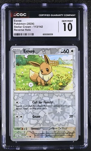EEVEE Stellar Crown Reverse Holo #113 CGC 10 Pokemon [Nostalgium]