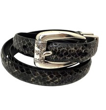 Brighton Classics Women's Belt Sz ML 32 Black Snakeskin Embossed Leather Western