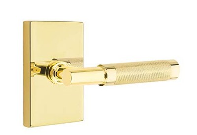 Emtek Select Passage, Rectangular Rosette, T-Bar Stem, Knurled Handle US3NL RH
