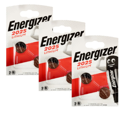 6x Energizer CR2025 3V Lithium-Knopfzelle DL2025 Blister