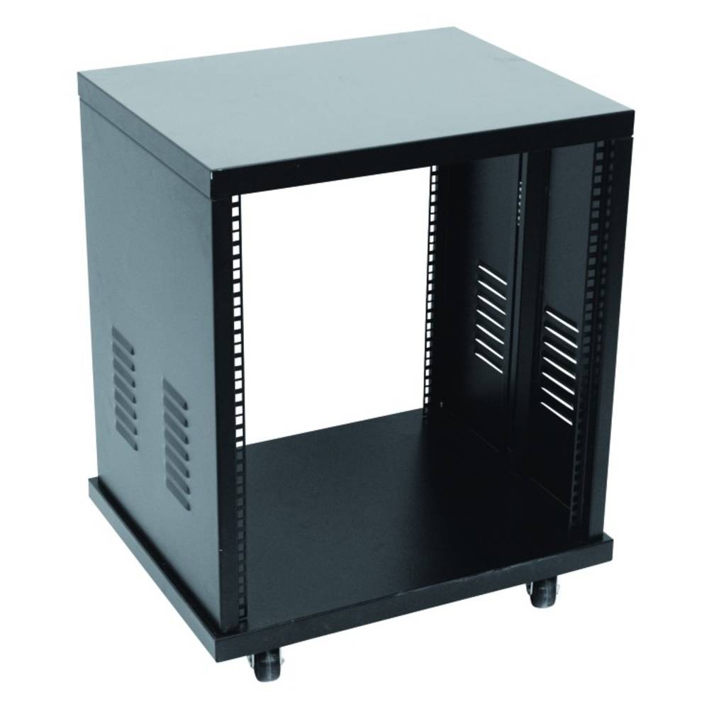 Rack 19 pouces 12U Omnitronic SR-19 en acier noir sur roulettes