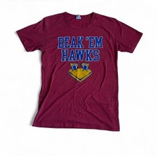 Charlie Hustle Kansas Jayhawks T-Shirt Mens Medium Red Beak 'Em Hawks Medium