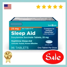 Basic Care Sleep Aid, Doxylamine Succinate Tablets, 25 mg, 96 Count