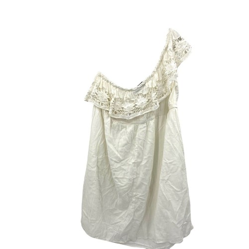 Lane Bryant One Shoulder Shift Dress Plus size 22/24 Lace White Cotton NEW - Picture 3 of 7