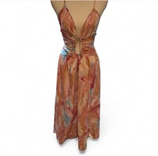 SHEIN multicoloured maxi dress with tie back detail. Size L