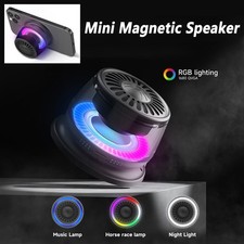 Magnetic Bluetooth Speaker Mini Wireless RGB Lights Audio Portable Phone Holder