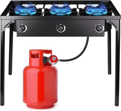 #ad Outdoor Triple Burner Stove High Pressure 3 Burner Stand Max. 225000 BTU Total $85.99