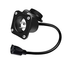 15 Amp Shore Power Inlet, OPL5 125V 15AMP AC Port Plug NEMA 5-15P RV Flanged 