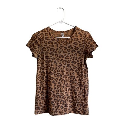 S- Alternative Leopard Cheetah Print Animal Print Short Sleeve Women s