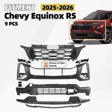 Front Bumper Cover Grille Assembly Grill Kit For 2025-2026 Chevy Equinox RS 9pcs