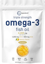 Micro Ingredients Triple Strength Omega 3 Fish Oil Supplements 4200Mg per Servin
