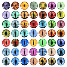 20mm Dragon Eyes, 100 Pcs Round Glass Eyes Animals Crochet Eyes, Mixed Colors