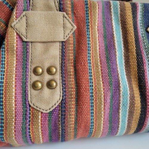 Fossil Keyper Maddox Striped Tapestry Satchel Purse Boho Large  See Descript! - Picture 7 of 23