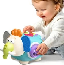 iPlay, iLearn Baby Elephant Activity Cube, Infant Busy Cube Montessori Toy for 1