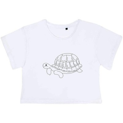 ''Minimal Turtle'' Damen Baumwolle Crop Tops (CO056928)