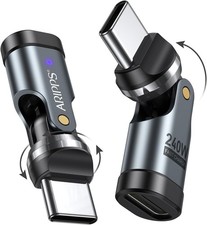 USB C Adapter 2-Pack , PD 240W USB C 90 Degree Adapter, USB Type C Right Angle
